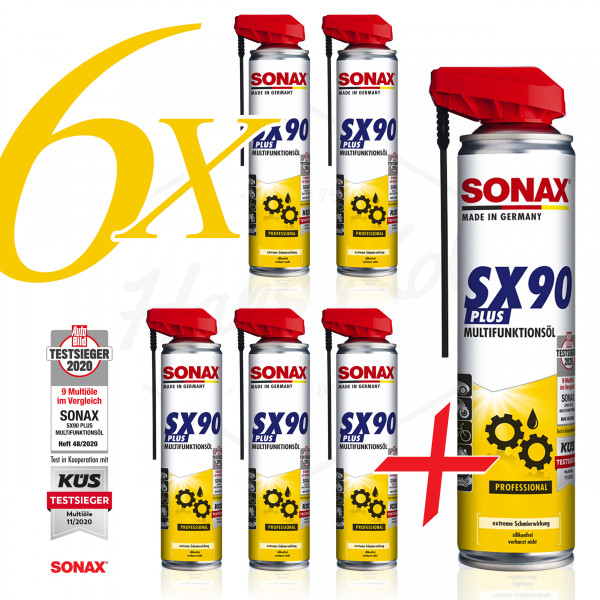 Qualitäts Multifunktionsspray von SONAX - SX 90 Plus / 6 Sprühflaschen im Aktions-Karton à 400ml